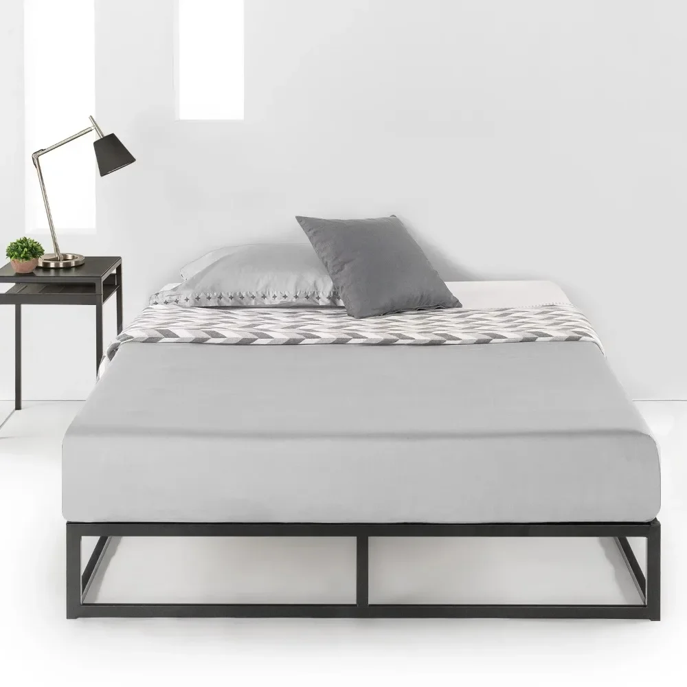 

Queen Bed Frame, Modernista 10" Metal Platform Beds with Wooden Slats, Heavy Duty Sturdy Bed Frame