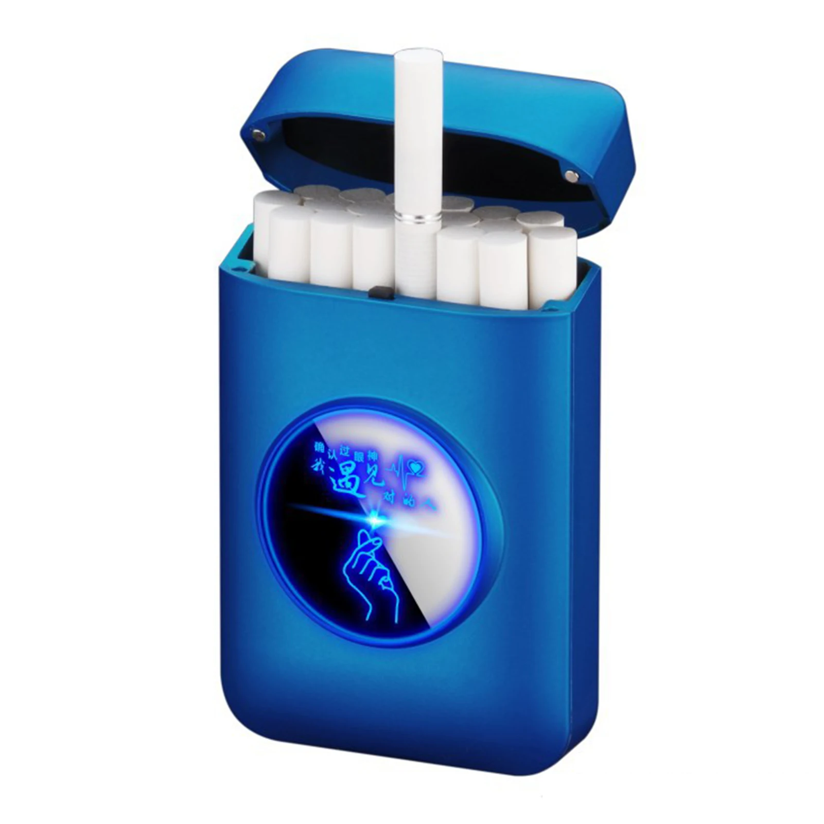 

2 In 1 Cigarette Case Inflatable Gas USB Lighter Hold 20pcs Cigarettes Storage Pocket Box Windproof Rechargeable Coil Lighter