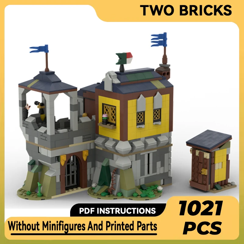 

Moc Building Blocks Medieval Model Knight's Quarters Technical Bricks DIY Assembly Christmas Toys For Child Holiday Gifts