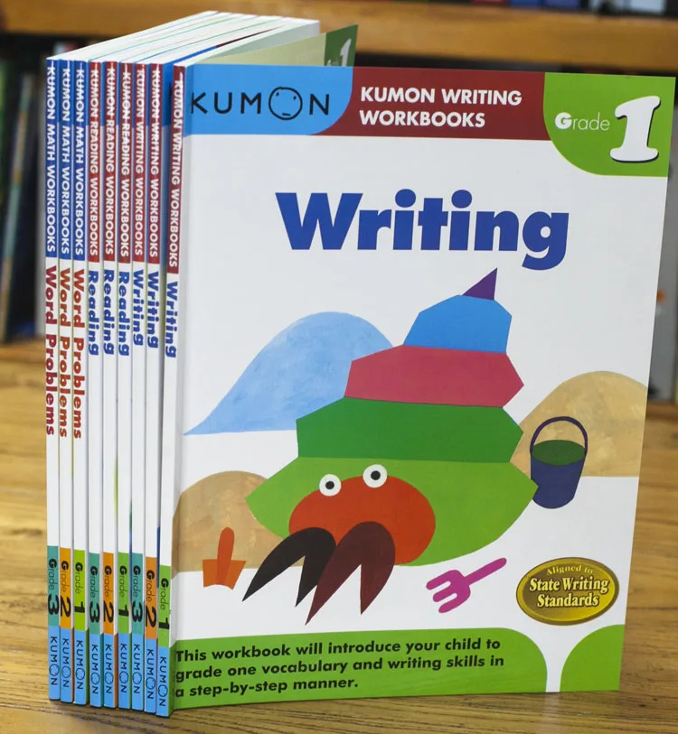 9-Books-Set-Kumon-Math-Workbooks-Word-Problems-Writing-Reading-G1-G3 ...