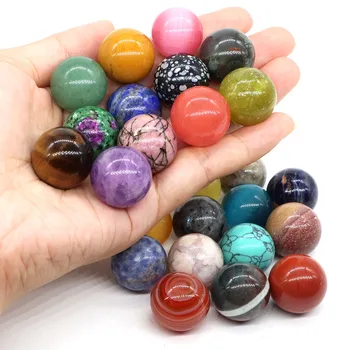 20mm Round Balls Natural Stone Sphere Healing Crystal Amethyst Energy Gems Globe for Jewelry Making DIY Necklace Home Decoration 1