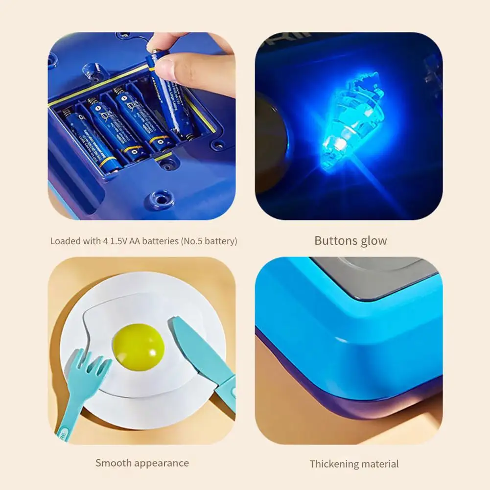 Children Educational Toy Kids Play House Toy Simulated Frying Pan Food Utensils Accessories Kitchen Playset for Toddlers