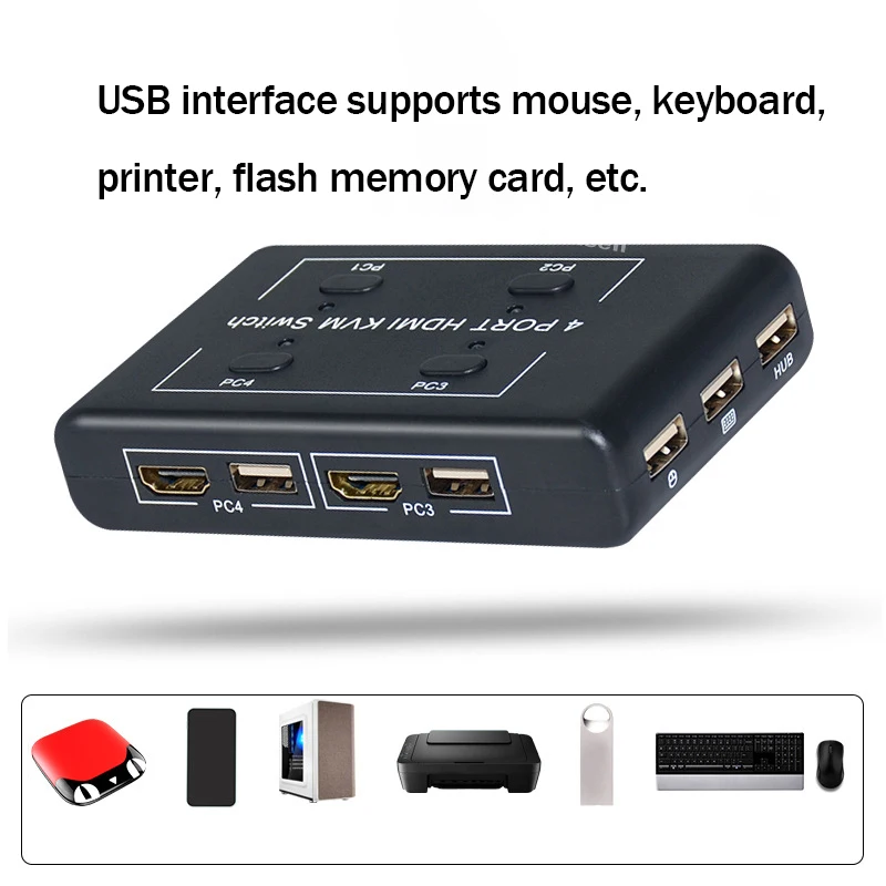 4K HDMI KVM ġ 4 Ʈ USB KVM HDMI ó 4x1 4k @ 30HZ USB HDMI KVM ġ ڽ Ű 콺  PC TV 