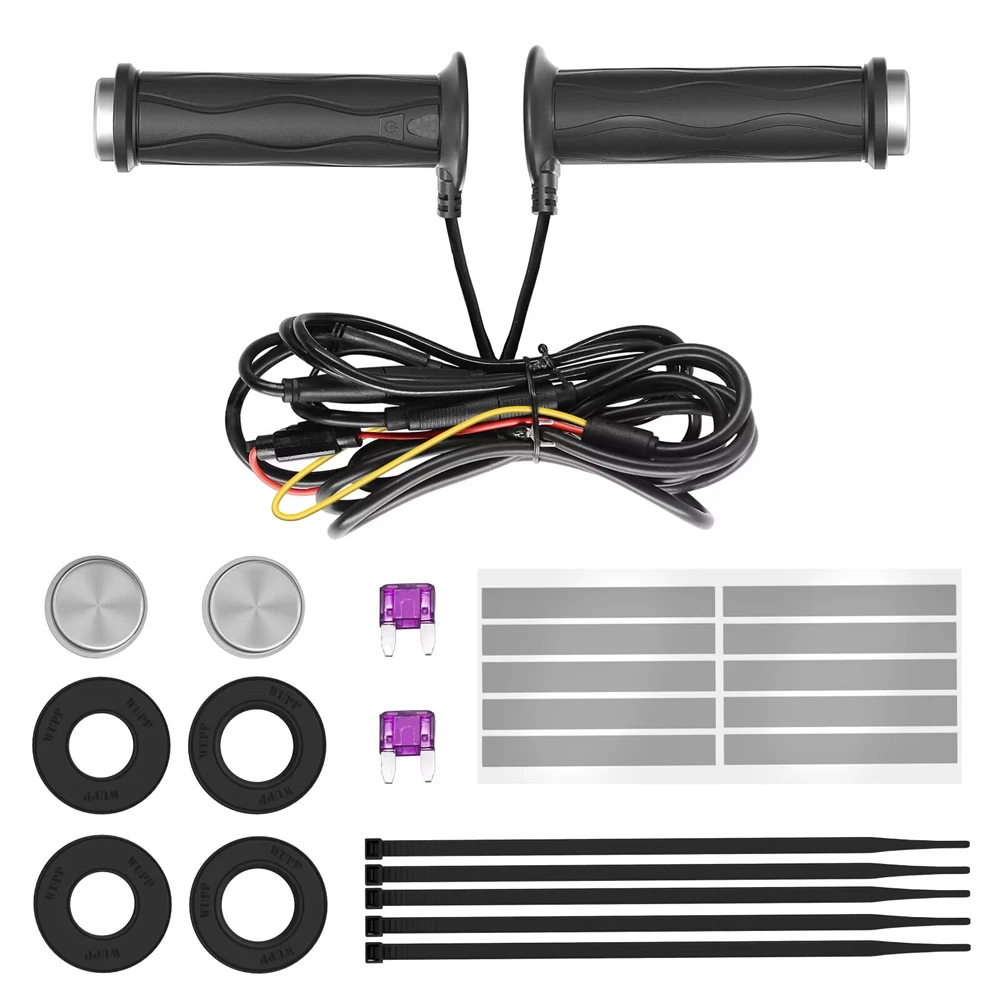 DC 12V Motorcycle Hand Heated Grips 5-Gear Electric Heating Handle Silicone Electric Hot Heated Grip Motorcycle Parts for Winter