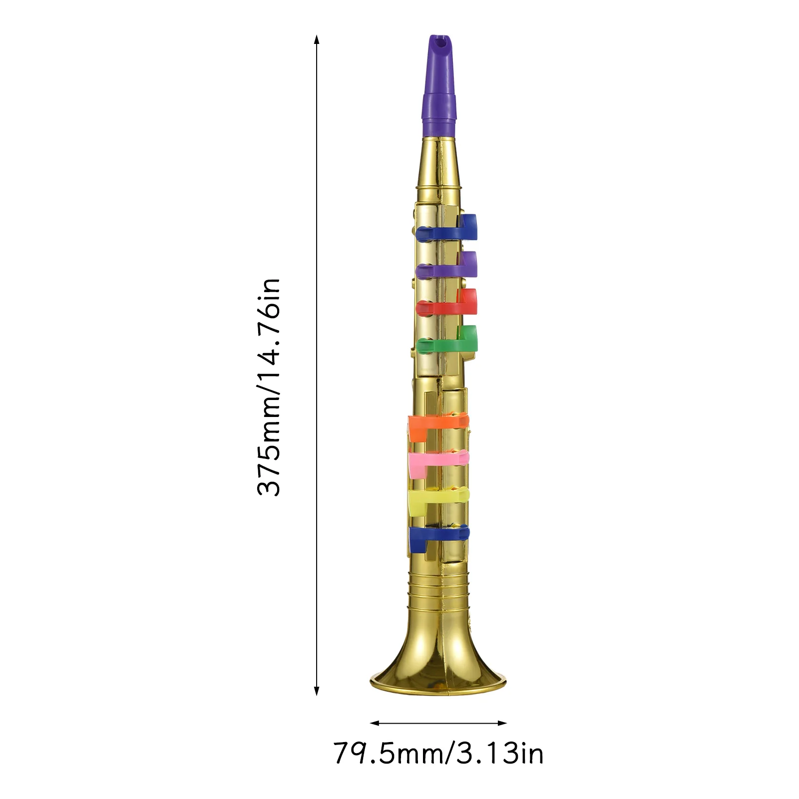 Clarinet 8 Colored Coded Keys Musical Wind Instrument Eco-friendly ABS For Kids