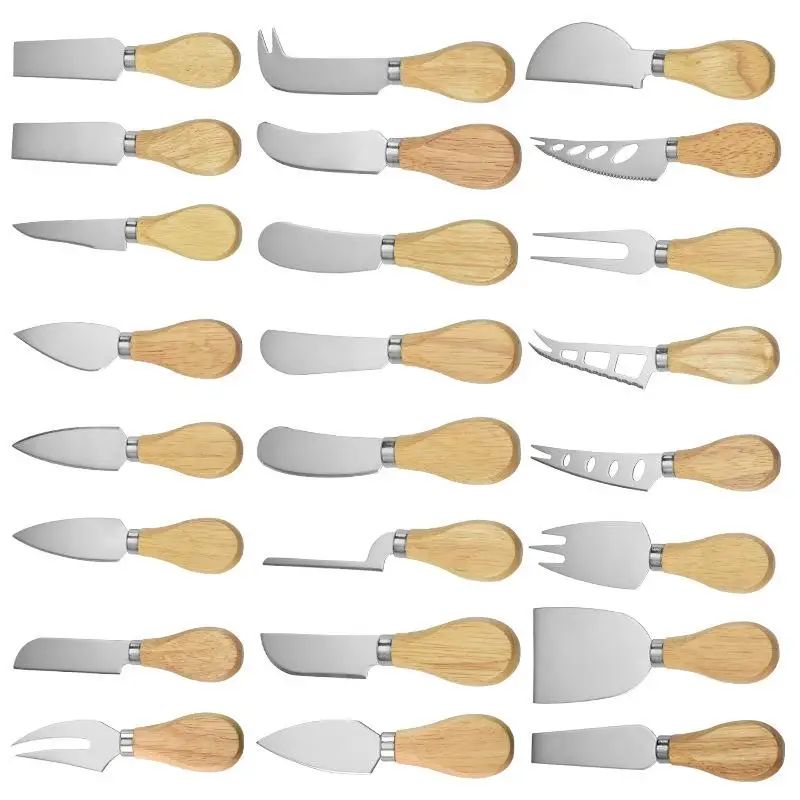 Cheese Knives Bulk Knife with Acacia Wooden Handle Butter for Butter Grater Raclette Cheese Board Kitchen Storage Tools
