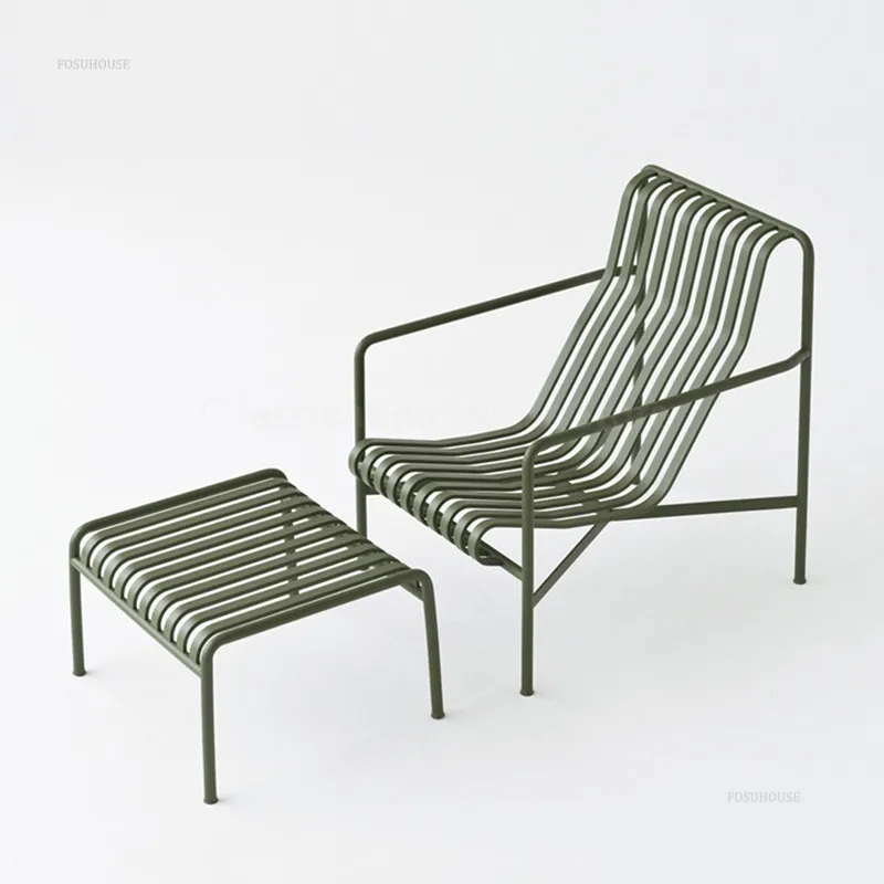 Nordic Outdoor Furniture Wrought Iron Garden Chairs Balcony Courtyard Coffee Shop Lounge Chair Creative Restaurant Villa Stool outdoor bistro set outdoor table and chair set
