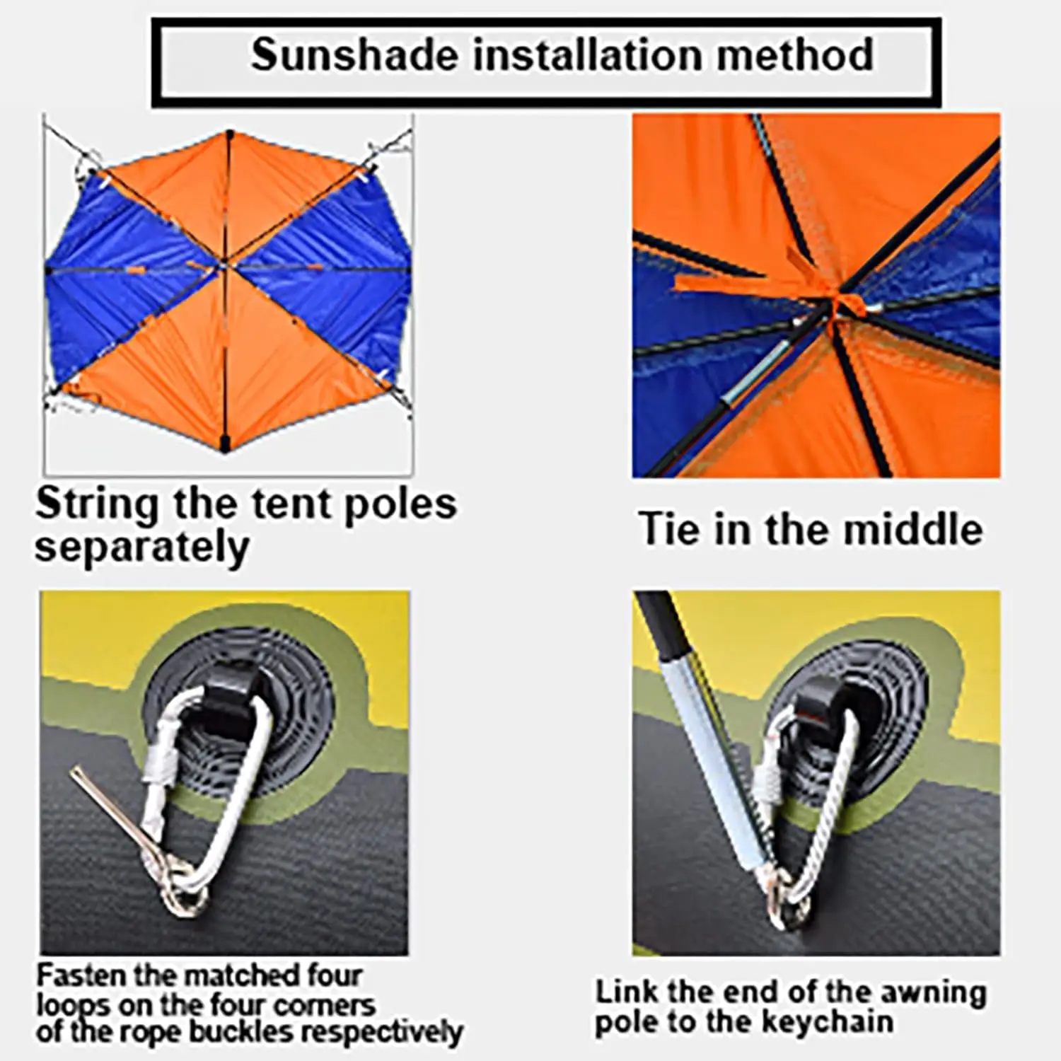 2/3/4 Persons Boat Sun Shelter Sailboat Awning Cover Fishing Canopy Tent Sun Shade Waterproof and protection4 persons