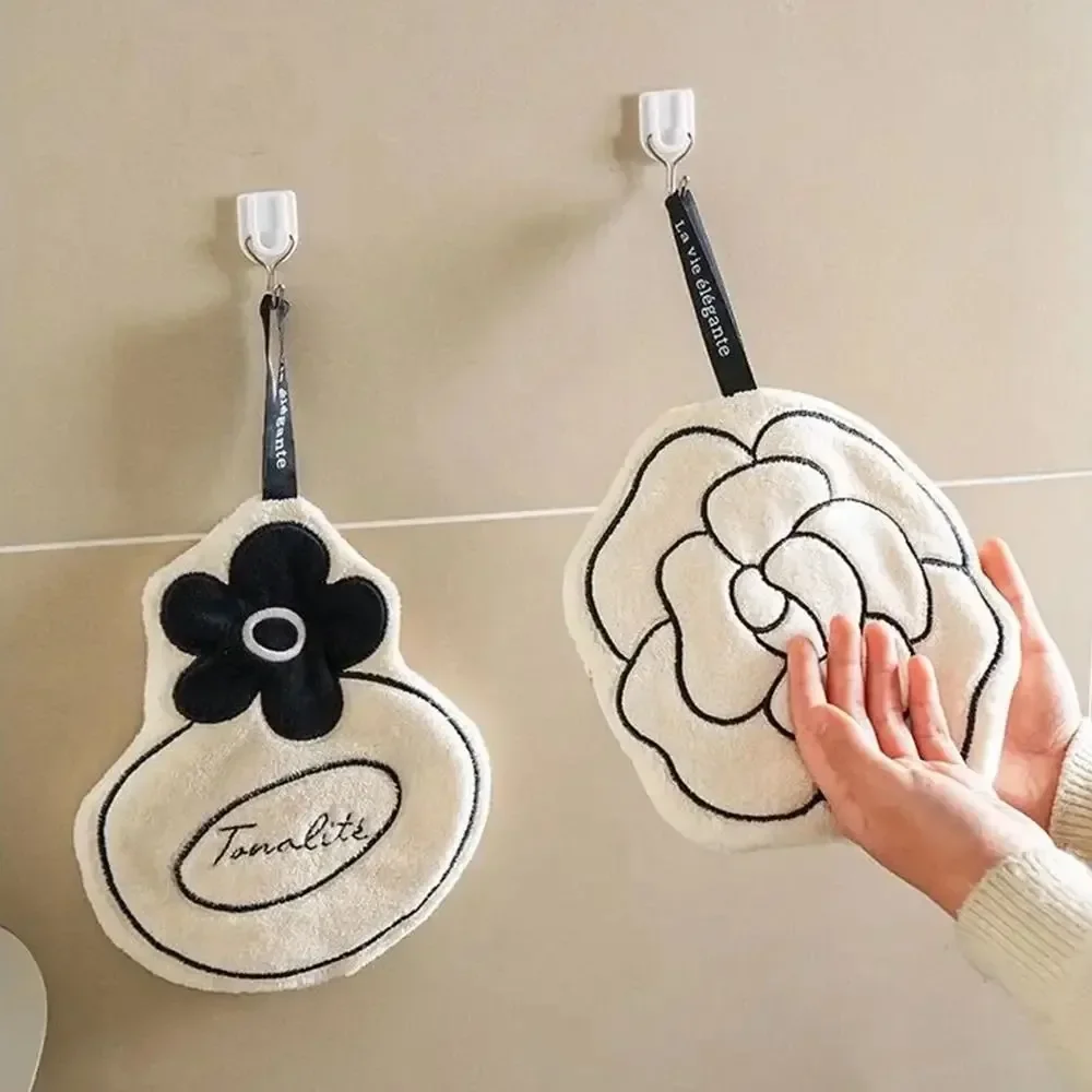 Description Picture 4 of itemBathroom NEW Double-thickness Hand Towel Home Convenient Hanging Quick-drying Absorbent Hand Towel Kitchen Foot Mat