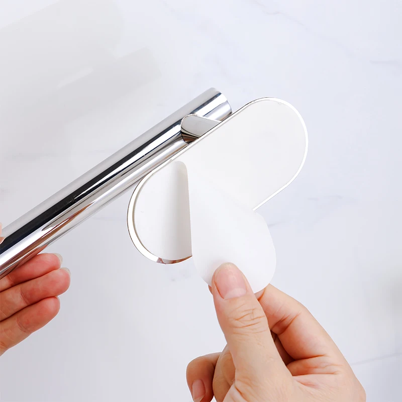 Description Picture 4 of itemNo Drilling Chrome Bathroom Accessories Sets Toilet Tissue Roll Paper Holder Towel Rack Bar Rail Ring Robe Hook Hardware