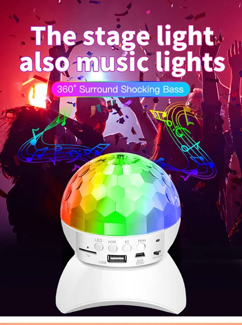 Bola De Discoteca LED RGB 360° - Efectos De Luz Para Fiestas, DJ, Escenario, Movimiento Manual
