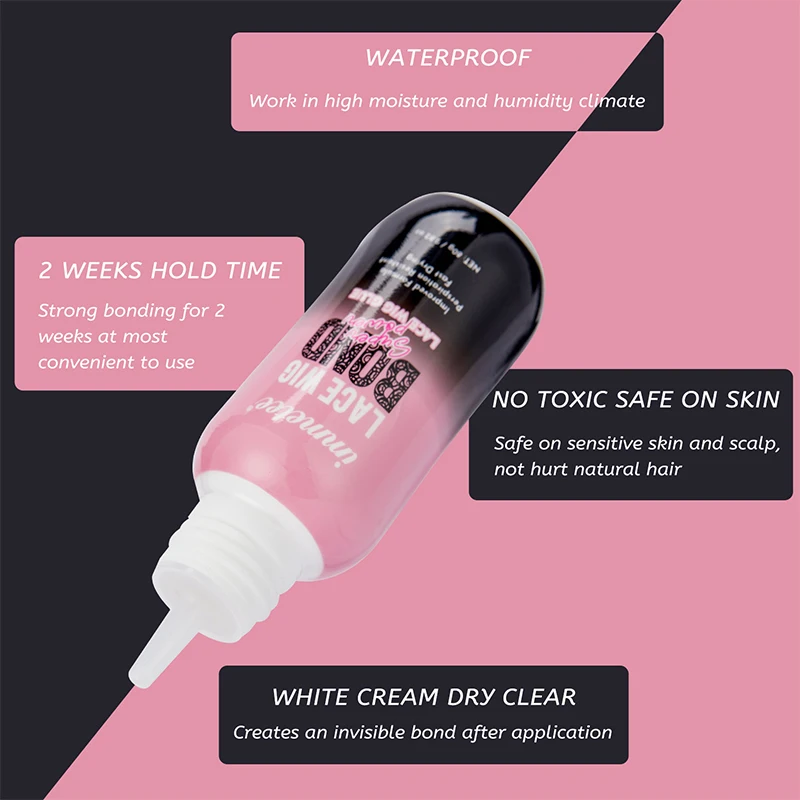 Wig glue, bonding wigs, no traces of non-injury hair, fast styling, easy to clean