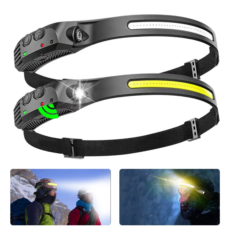 1PC quality Headlight LED Flashlight Built-in Battery Head Torch Outdoor Camping Running Fishing Lantern
