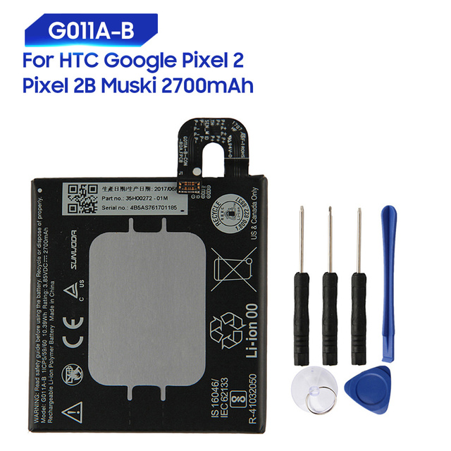 Replacement Battery For HTC Google Pixel 2 Pixel 2B Muski G011A-B Pixel XL Nexus M1 B2PW2100 Pixel Nexus M1 S1 B2PW4100