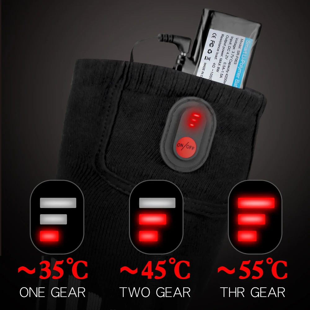 Heated Socks Winter Warmth 5000mAh USB Rechargeable 65℃ Heating Socks Motorcycle Outdoor Heated Boots Snowmobile Skiing Sock