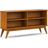 Solid Hardwood 30x64 Mid Century Modern Low Bookcase with 4 Open Shelves Anti-Tip Hardware Functional Storage Unit Living Room 2