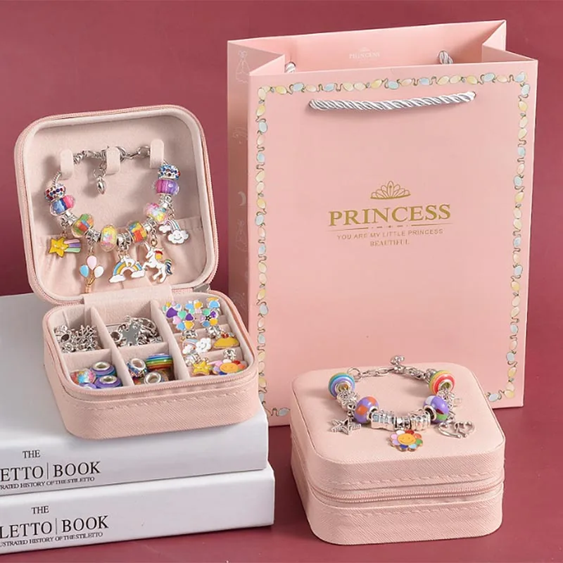 

Charm Bracelet Making Kit, 66Pcs Charm Bracelet Making Kit Jewelry Making Supplies, Charm Bracelet Girl Diy Craft Gift Kit
