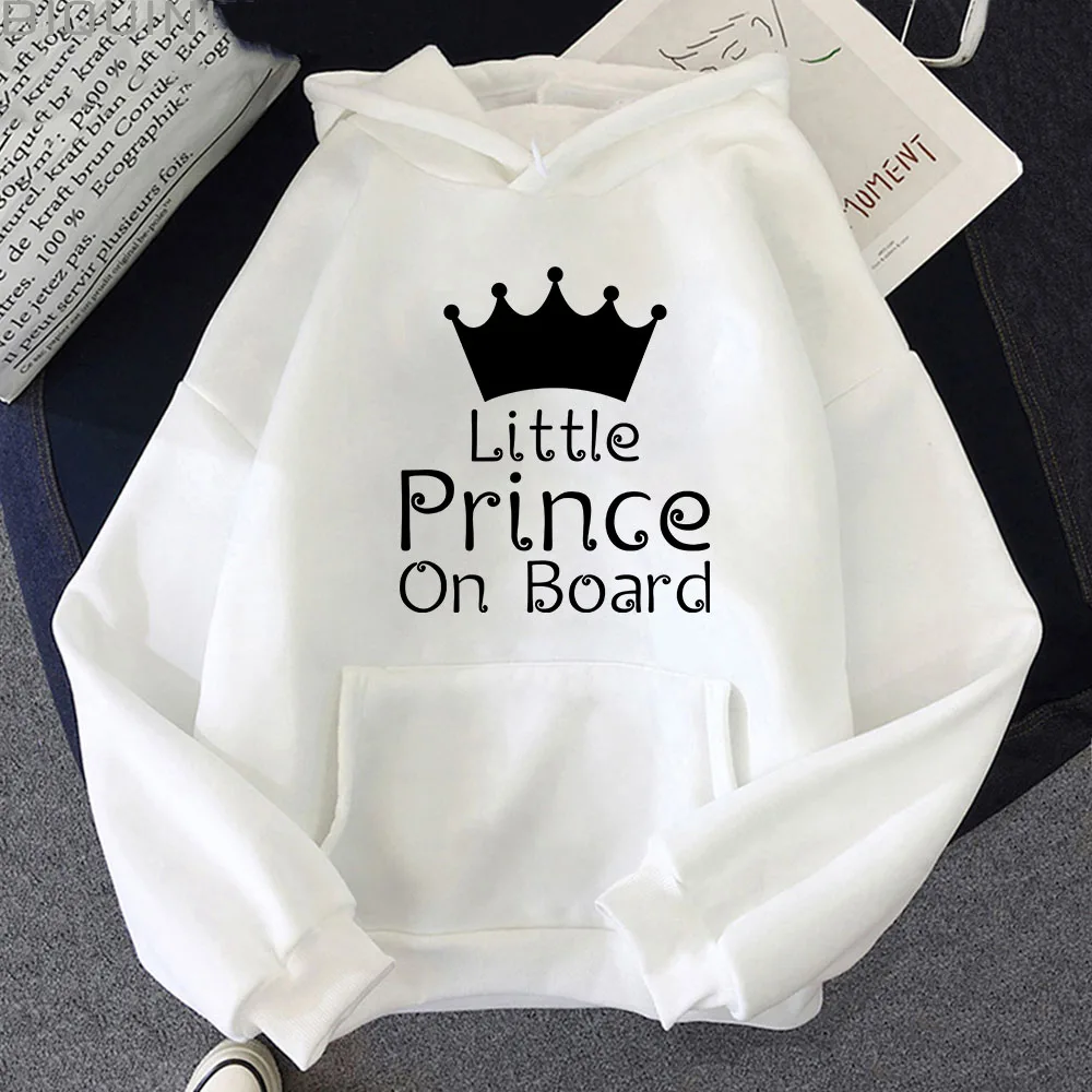 

Little Prince Capital Letter Print Solid Color Retro Men's and Women's Hoodies Autumn Winter Coat Harajuku Crew Neck Long Sleeve