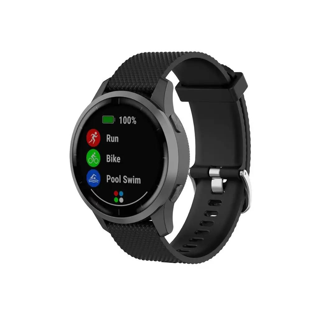 DFAMIN 20/22mm Silicone Watch Band For Garmin Venu 2, Forerunner, Vivoactive - Sport Wrist Strap Replacement