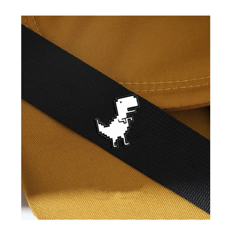 Dinosaur Brooch Pixel Style Jurassic Shape Metal Badge Clothing Bag Accessories Waist Pin