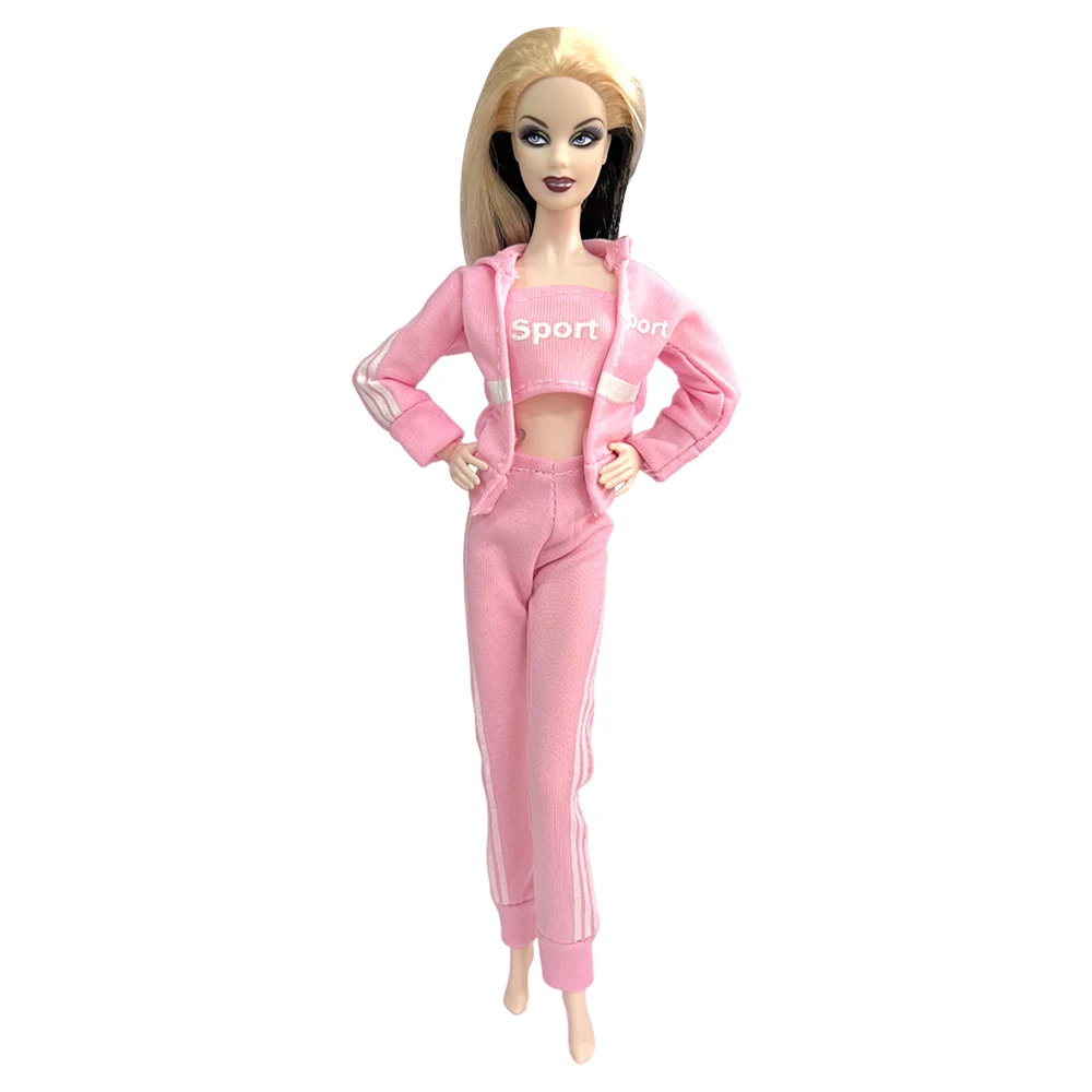 Nk1 Set Fashion Sports Abbigliamento Casual Yoga Outfit 1/6 Doll Outfit Pink Running Abbigliamento Da Palestra Per Barbie Doll Accessori Giocattoli