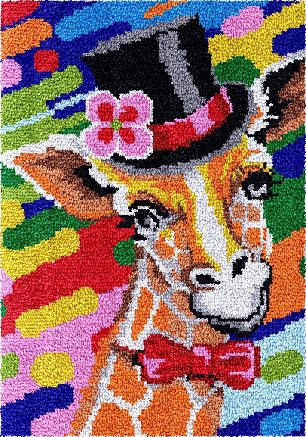 Giraffe large latch hook rug kit carpet embroidery set Hobby crafts plastic canvas bag Knot making ковровая вышивка набор 갈고리