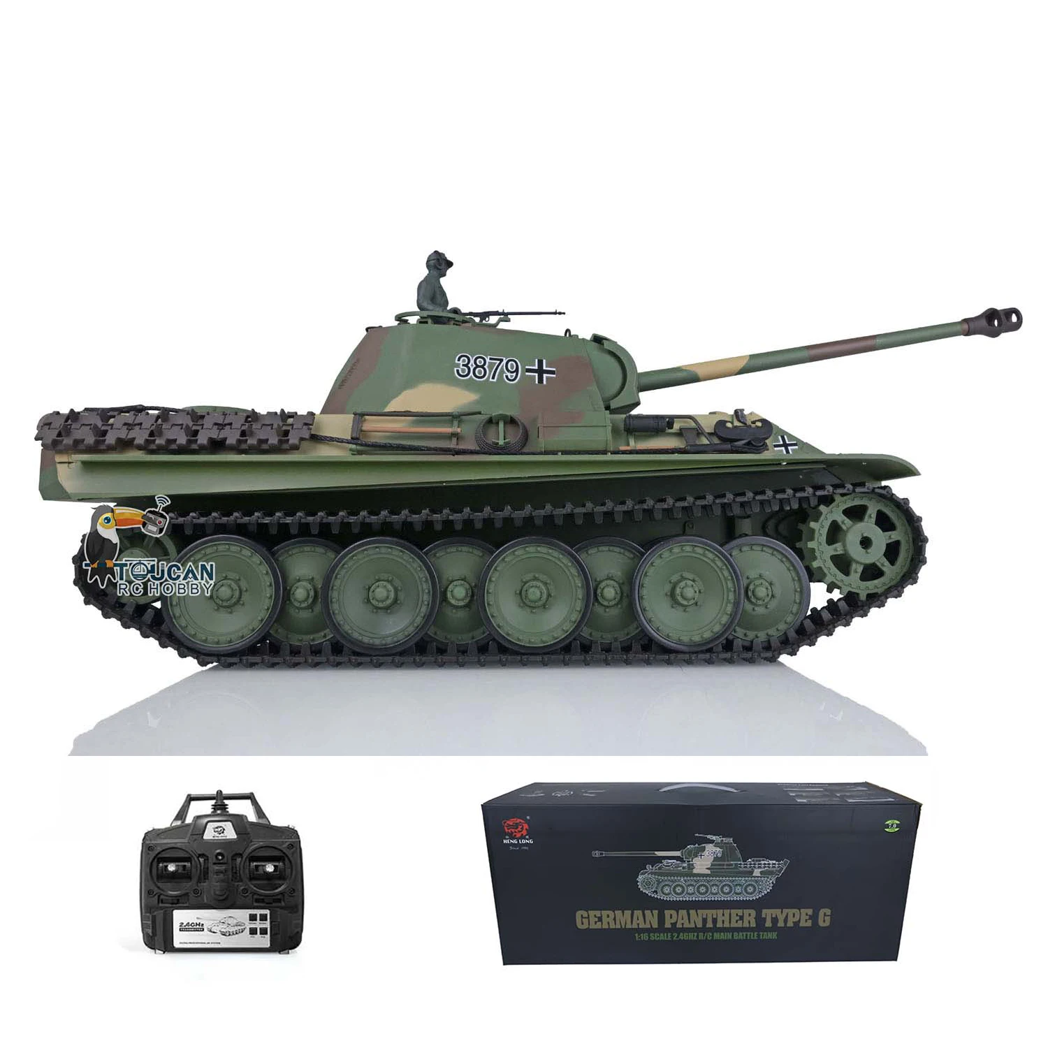 2.4G Heng Long 1/16 Scale 7.0 Plastic German Panther G RTR RC Battle Tank Model 3879 Toys Gifts for Boys TH17485 4