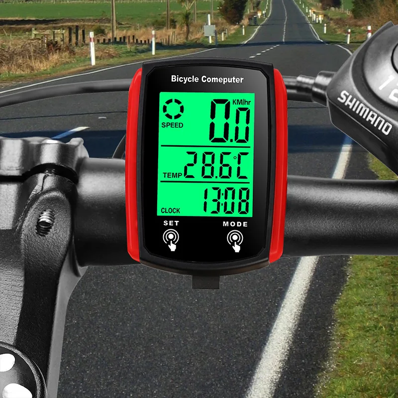 Ordinateur de vélo LCD numérique filaire, compteur de vitesse, odomètre de vitesse avec rétro-éclairage, accessoires de vélo
