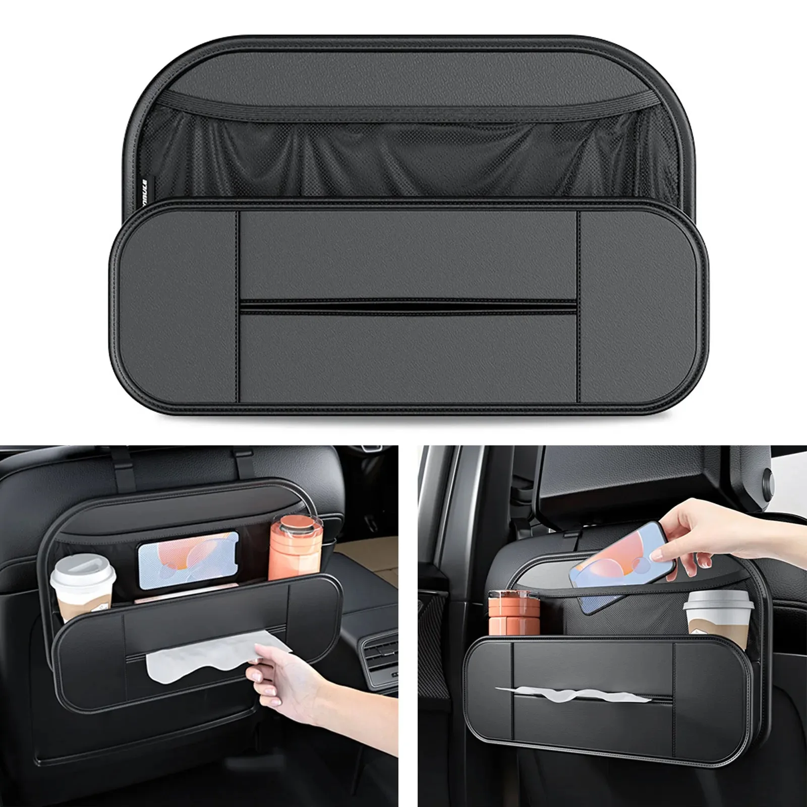 

Fiber leather Car Storage Bags Seat Back Hanging Bag Car Accessories Organizer Automotive Goods Stowing Tidying Tissue Boxes