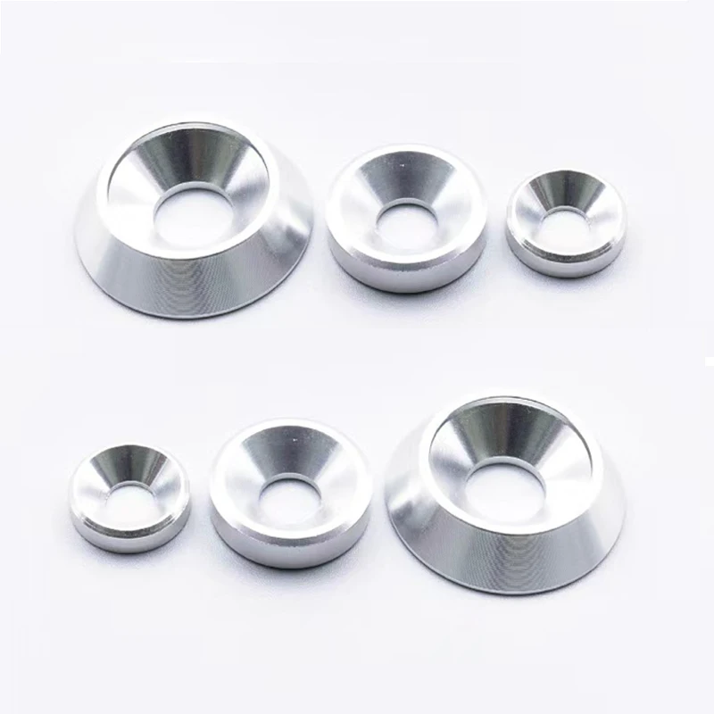 Tapered Aluminium Alloy Gasket 5/8pcs M6 M8 Countersunk Screws Cup Head Screws Gasket Sealing Ring Colorful Aluminium
