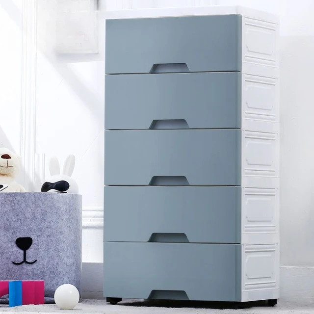 42cm Width Stackable Drawer Storage Cabinet  Versatile Plastic Organizer for Kids' Clothes Toys Home Modular Design 1