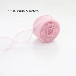 Elegant Chiffon Silk Ribbon for Crafting and Decoration (10 Yards/Roll) (Light pink)