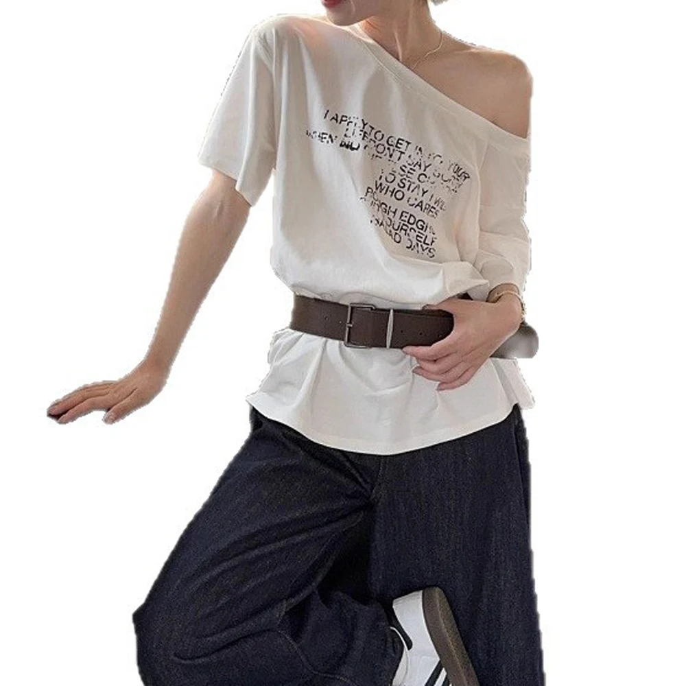 Women Black Gray Loose Fit O Neck Short Sleeve Tee Tops