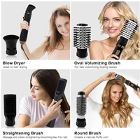 Hatteker brosse à Air chaud 4 têtes remplaçable sèche-cheveux fort vent électrique lisseur rouleau bigoudi peigne souffleur outil de coiffure 2