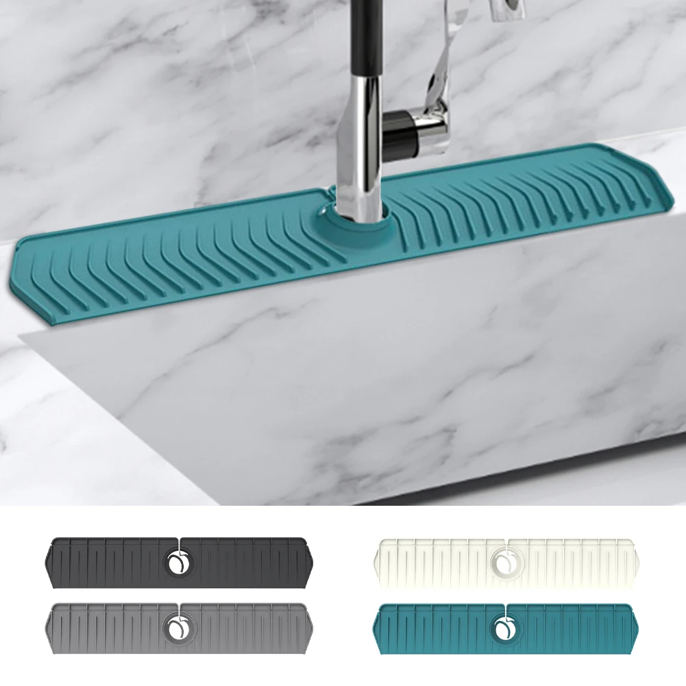 Silicone Kitchen Sink Splash Mat Easy To Install Kitchen Sink Faucet Splash Guard for Counter Bathroom for Faucet