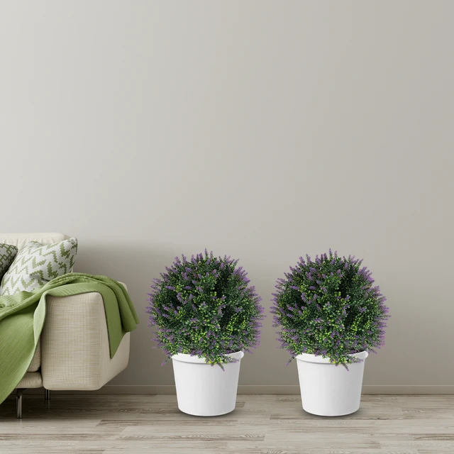 Dining Table Center Piece Decoration Artificial Lavender Plants Ground Insert Type For Home Outdoor Landscape Decor 1