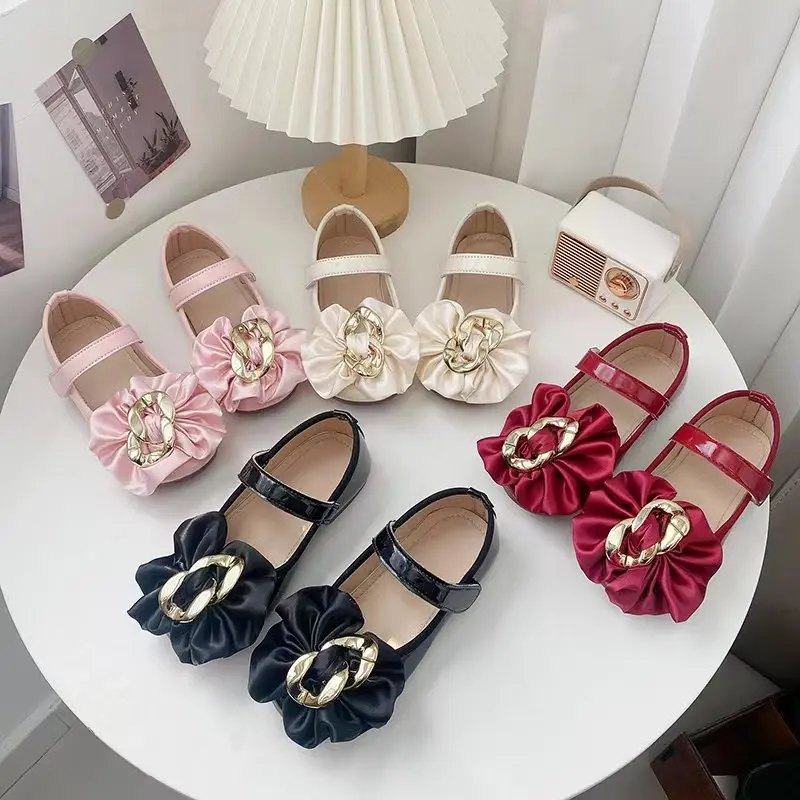 Girls Princess Sandals with Glitter Bow for Summer