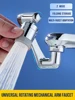 Stainless Steel Universal 1440°Swivel Robotic Arm Swivel Extension Faucet Aerator Kitchen Sink Faucet Extender 2Water Flow Mode 3