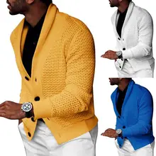 

Sweater Cardigan Buttons Solid Color Men Warm Coat Autumn Hollow Knit Jumpers