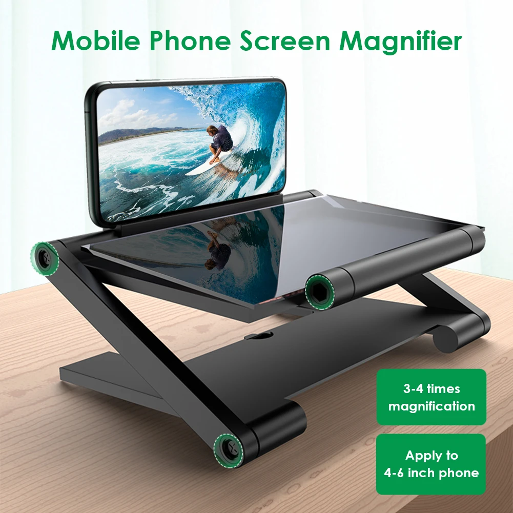 8 inch 3D HD Cell Phone Screen Amplifier Foldable Display Enlarged Stand Holder phone screen amplifier