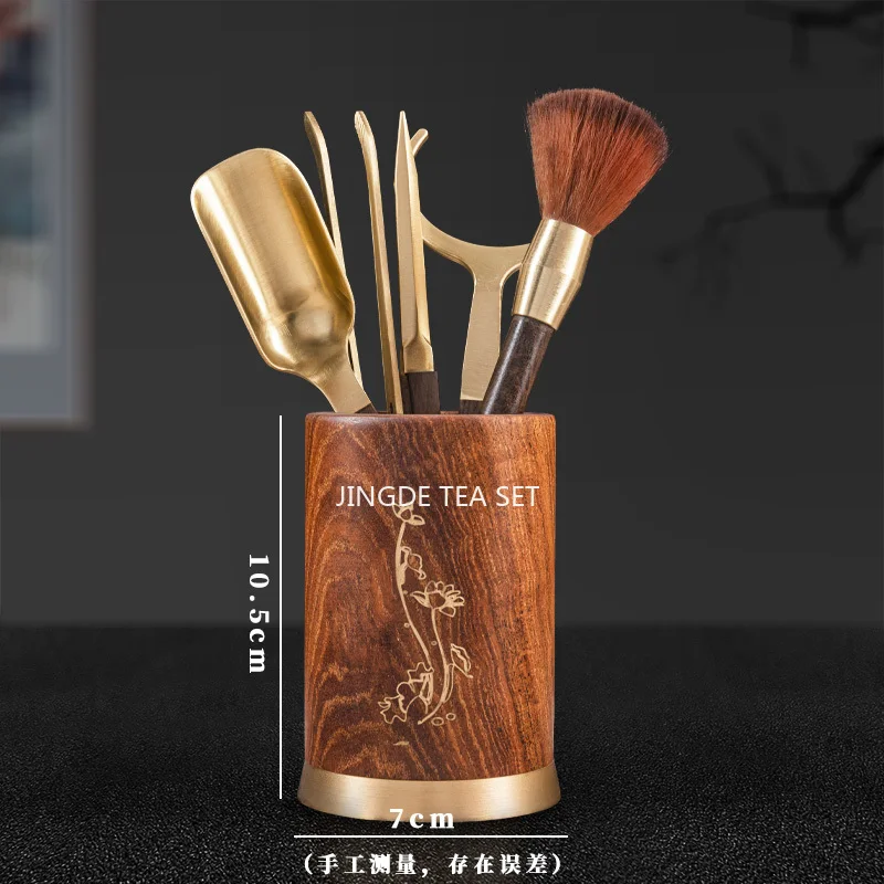 Copper+ebony/tea Knife/pen Holder/tea Clip/tea Ceremony Six Gentlemen/Kung Fu Tea Set Accessories Mini Tongs Wooden Tongs