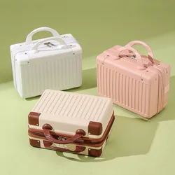 Candy Colors Suitcase Double Zipper Small Cabin Travel Mini Carrier Suitcase Storage Box Makeup Cases Women Luggage 14-inch