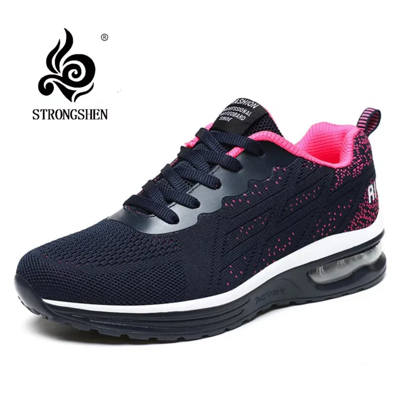 

STRONGSHEN Women Shoe Fashion Dad Footwear Casual Sneaker Sport Shoe Wedge Lace-up Shoe Lady Breathable Casual Female Shoe