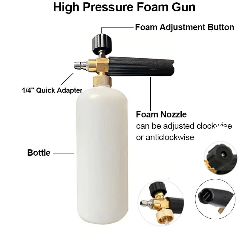 Snow Foam Lance Foam Cannon for 20V / 40V Lithium Battery Pressure Washer &  Handhold Power Washer Spray Gun