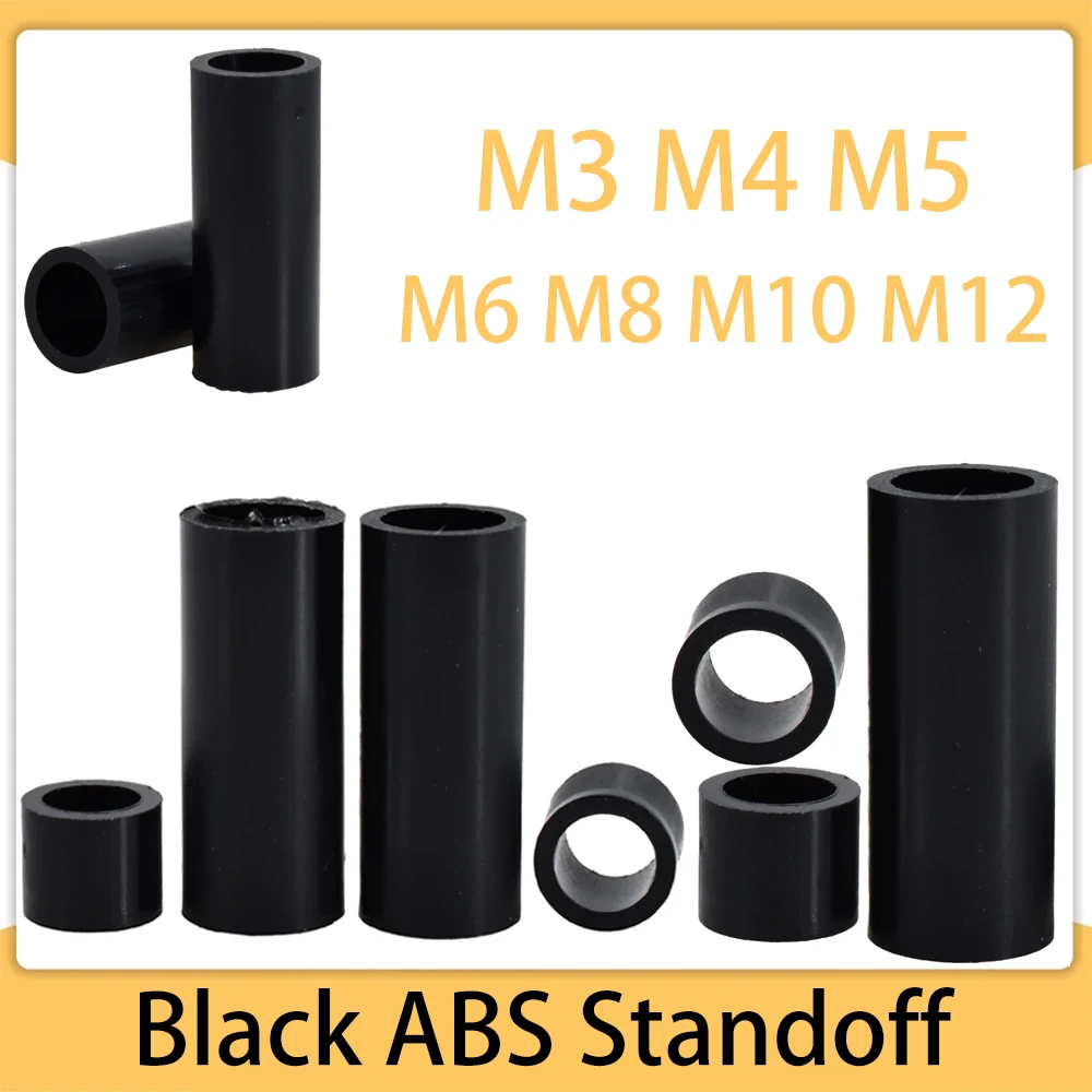 Instalar Espaçadores para Espaçadores Pilares Redondos Coluna Nylon Abs Preto Oco Não Thread Suporte Pcb Standoff 100 1000 Pcs tv