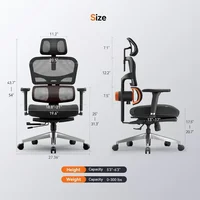Office Chair, Auto Following Lumbar Support High Back Desk Chair with Laptop Desk Table, Seat Depth and Height Adjustable, Chair 2