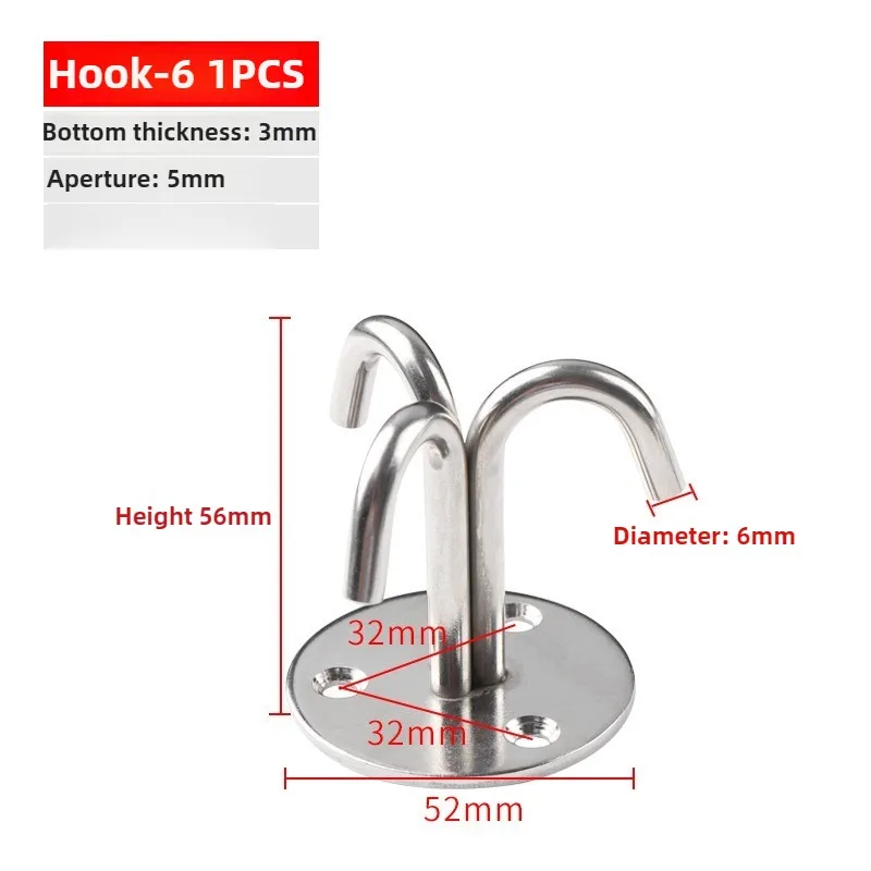 Heavy Duty Stainless Steel Hook Eye Plate Hanger for Ceiling and Wall Mounting