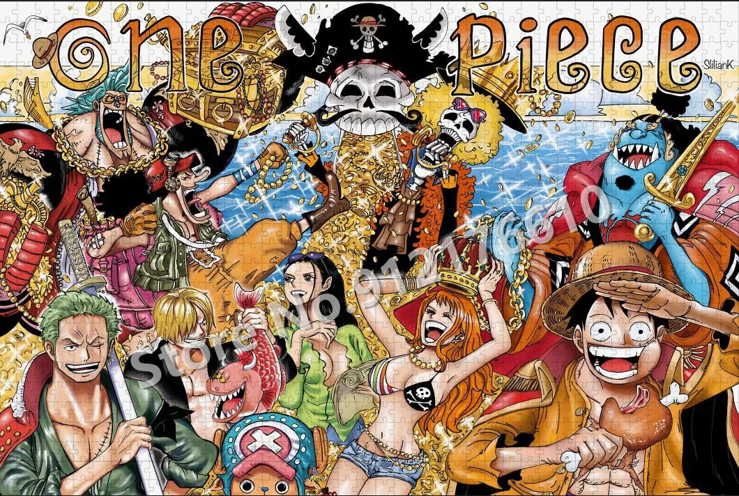 Monkey D Luffy Nami Zoro Jigsaw Puzzle One Piece 300/500/1000 Pieces Wooden Puzzle Diy Educational Intellectual Decompress Toys 2
