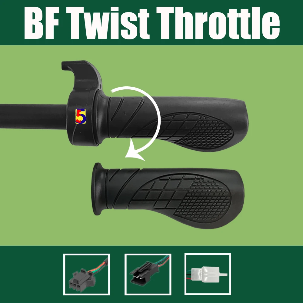 Ebike Twist Throttle Right Handle Throttle for 24V 36V 48V 60V 72V Electric Bicycle Scooter 22.2mm Handlbar SM/2.8 Plug