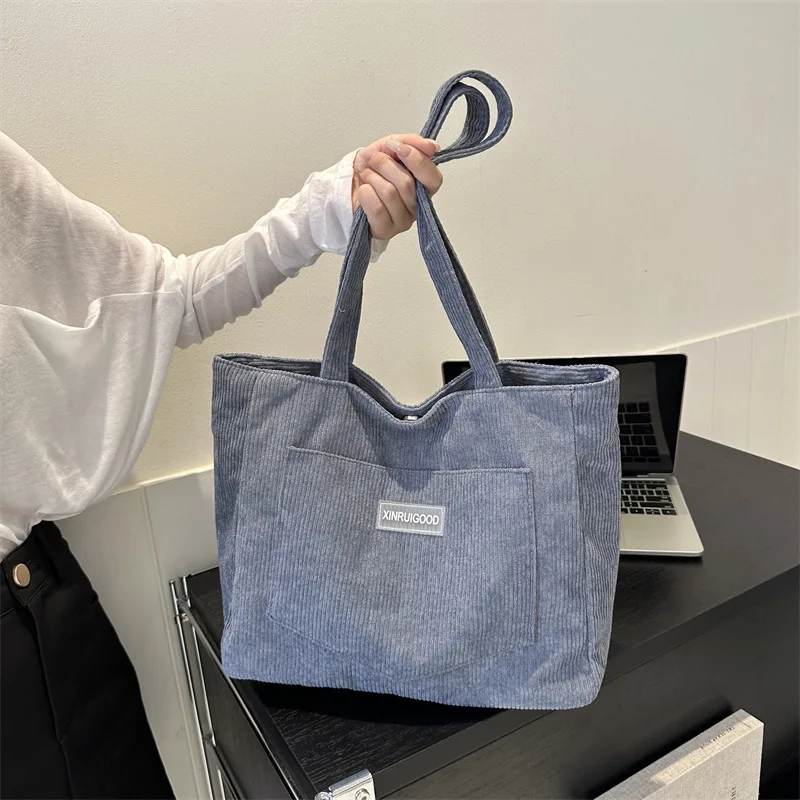 2025 Corduroy Shoulder Bag Women's Large Capacity Tote Casual Versatile Underarm Purse & Handbag Fashion Essentials